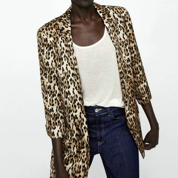 women clothes leopard print blazer long sleeve notched collar pocket blazer coat office ladies casual brand xd431, White;black
women clothes leopard print blazer long sleeve notched collar pocket blazer coat office ladies casual brand xd431, White;black