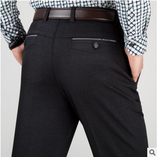 left rom 2018 man pure color large size easy straight pants middle old age business leisure men's wear trousers, Black
left rom 2018 man pure color large size easy straight pants middle old age business leisure men's wear trousers, Black