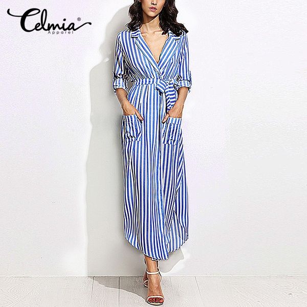 women elevertical striped long shirt dress cardigan ladies lapel long sleeve split maxi dresses with belt plus size vestido, White;black
women elevertical striped long shirt dress cardigan ladies lapel long sleeve split maxi dresses with belt plus size vestido, White;black
