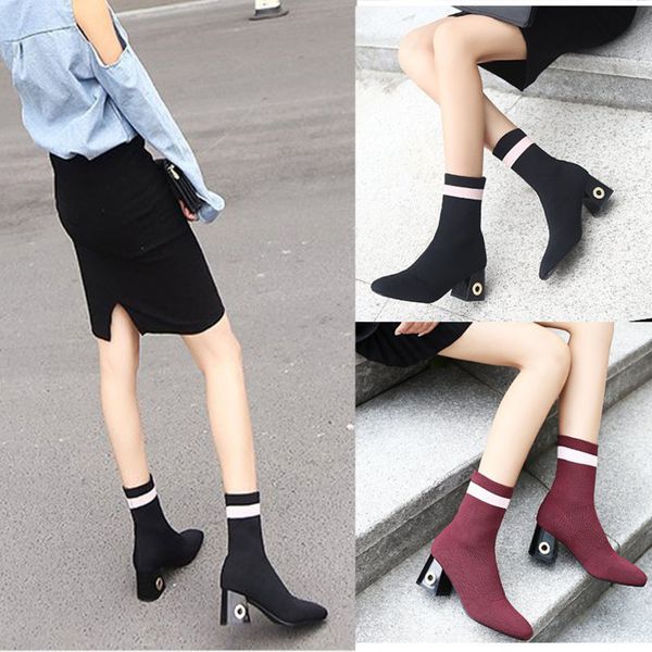 bailehou fashion high heeled boots 2018 new pointed toe sock boots women winter autumn slip on mid calf female woman shoes, Black
bailehou fashion high heeled boots 2018 new pointed toe sock boots women winter autumn slip on mid calf female woman shoes, Black