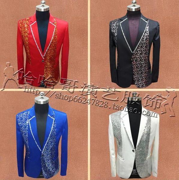 stage singers clothes men suits designs masculino homme terno jacket men sequins blazer dance star style dress punk red blue, White;black
stage singers clothes men suits designs masculino homme terno jacket men sequins blazer dance star style dress punk red blue, White;black