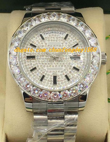 luxury watches 18k white gold diamond dial 41mm bigger diamond bezel automatic fashion brand men's watch wristwatch, Slivery;brown
luxury watches 18k white gold diamond dial 41mm bigger diamond bezel automatic fashion brand men's watch wristwatch, Slivery;brown