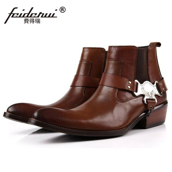 luxury runway man handmade brand punk shoes male designer genuine leather cowboy men's pointed toe ankle boots ca33, Black
luxury runway man handmade brand punk shoes male designer genuine leather cowboy men's pointed toe ankle boots ca33, Black