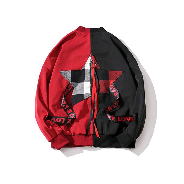 2018 new autumn men's jacket men streetwear hip hop pentagram stitching elements behind the five-pointed star zipper jacket, Black;brown
2018 new autumn men's jacket men streetwear hip hop pentagram stitching elements behind the five-pointed star zipper jacket, Black;brown