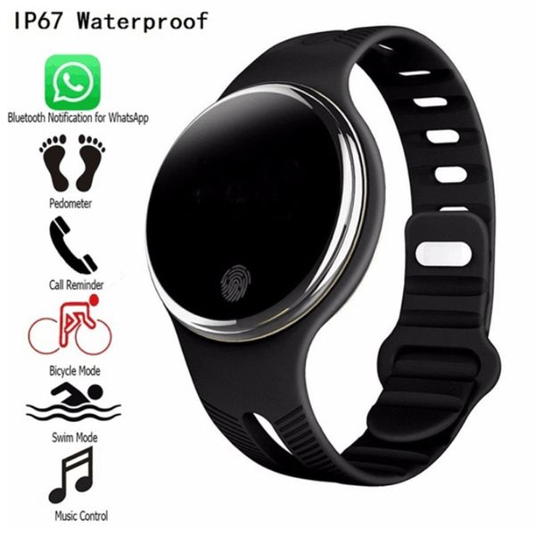 

e07 waterproof sports bracelet smart watches pedometer fitness tracker smartband call reminder for android ios phones 10pcs/lot