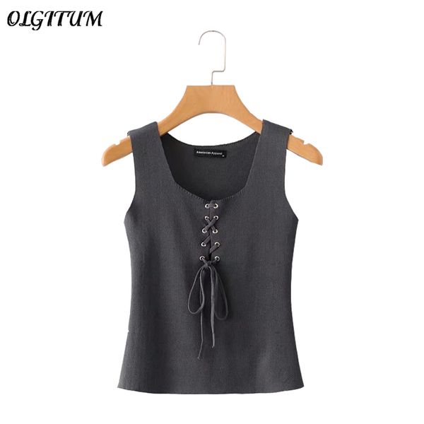 summer new vest women fashion knit chest tied rope camisole vest slim sleeveless short section nightclub wear, White
summer new vest women fashion knit chest tied rope camisole vest slim sleeveless short section nightclub wear, White