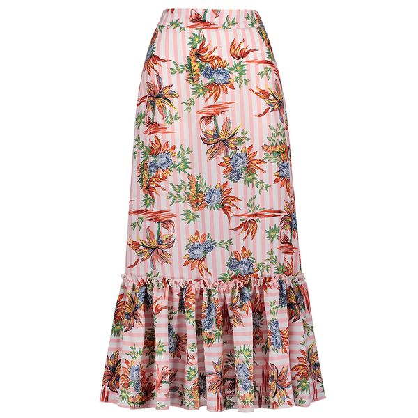 women long skirt stripe floral print elegant trumpet mermaid skirts summer pink ruffle a-line vacation causal beach maxi skirts, Black
women long skirt stripe floral print elegant trumpet mermaid skirts summer pink ruffle a-line vacation causal beach maxi skirts, Black