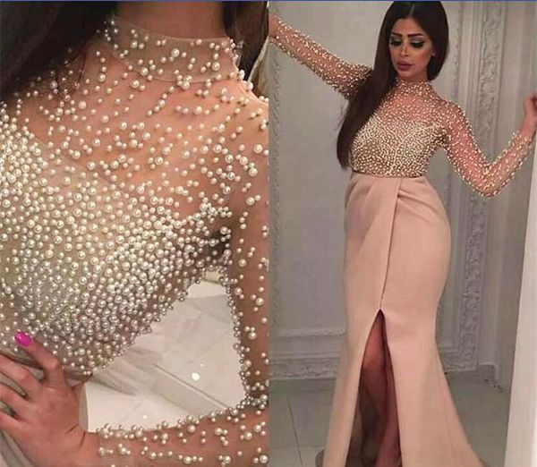 mermaid evening dresses luxury beading pearls long sleeve prom party formal gowns robe de soire, Black
mermaid evening dresses luxury beading pearls long sleeve prom party formal gowns robe de soire, Black