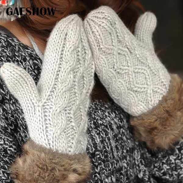 gaeshow lovely female winter knit gloves wool thicker warm gloves ladies cute full cover knitted fur patchwork women mittens, Blue;gray
gaeshow lovely female winter knit gloves wool thicker warm gloves ladies cute full cover knitted fur patchwork women mittens, Blue;gray