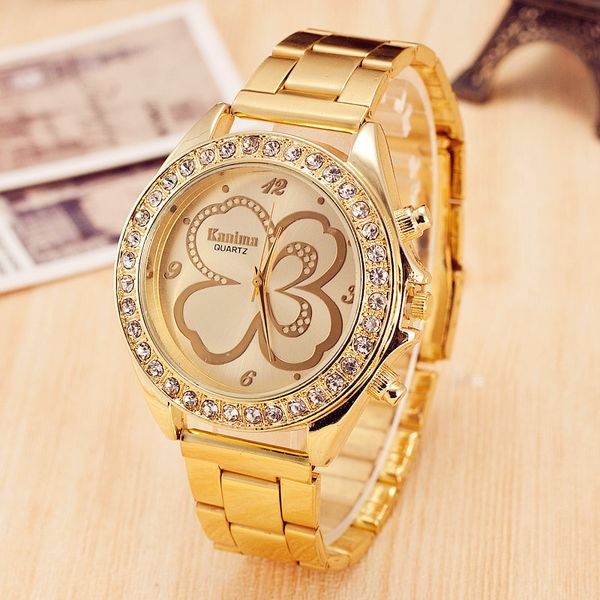 four-leaf clover pattern alloy watch luxury ladies watch gold steel band jewelry factory direct wholesale, Slivery;brown
four-leaf clover pattern alloy watch luxury ladies watch gold steel band jewelry factory direct wholesale, Slivery;brown