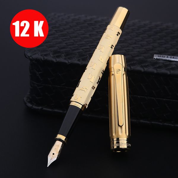 high quality 12k golden fountain pen 0.5mm ink pens metal pen for writing caneta stationery with gift box 1061
high quality 12k golden fountain pen 0.5mm ink pens metal pen for writing caneta stationery with gift box 1061