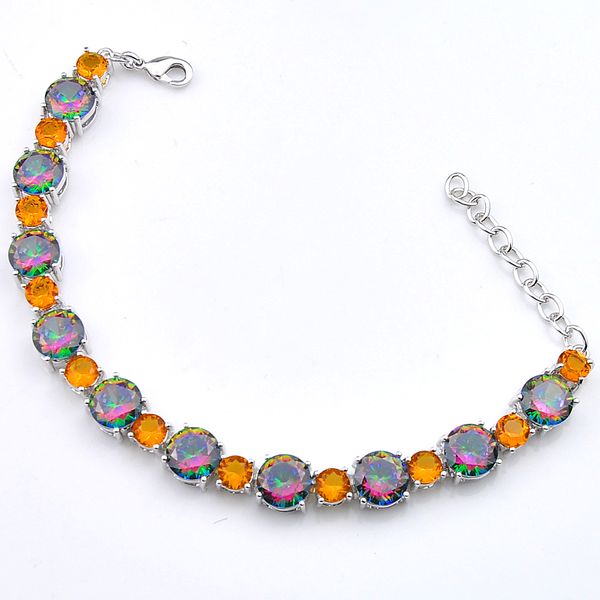 5pcs luckyshine sparking trendy fire rainbow mystic brazil citrine cubic zirconia silver flower chain bracelets bangles holiday wedding part, Black
5pcs luckyshine sparking trendy fire rainbow mystic brazil citrine cubic zirconia silver flower chain bracelets bangles holiday wedding part, Black