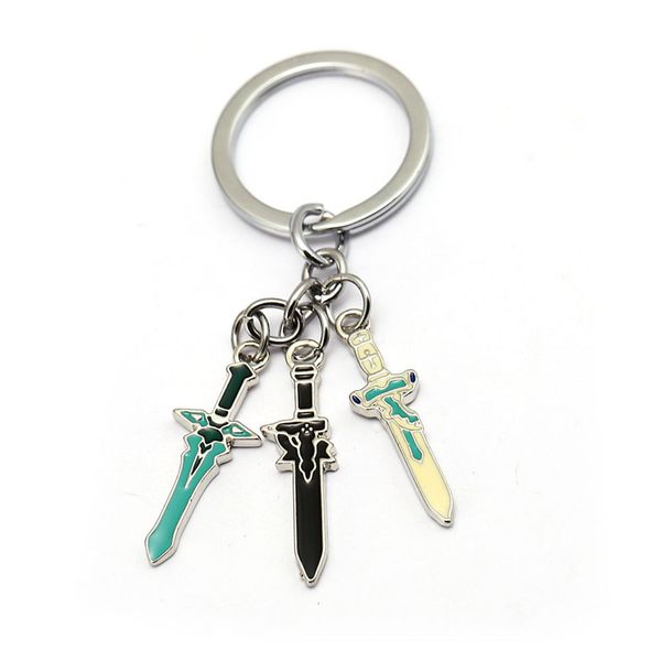 new anime sword art online keychain 3pcs logo pendants dnf cosplay key chain rings men gift chaveiro jewelry porte clef hf12792, Silver
new anime sword art online keychain 3pcs logo pendants dnf cosplay key chain rings men gift chaveiro jewelry porte clef hf12792, Silver