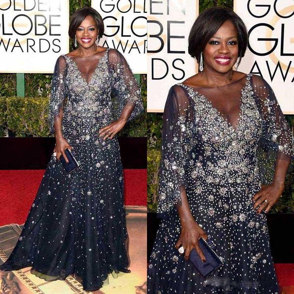 sheer neck batwing sleeve prom dresses plus size shimmer celebrity evening dress beaded crystals navy blue vestidos de fiesta, Black
sheer neck batwing sleeve prom dresses plus size shimmer celebrity evening dress beaded crystals navy blue vestidos de fiesta, Black