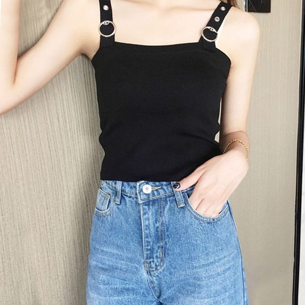 new casual short knitted crop camis summer plain camisole knitted sling vest slim tank, White
new casual short knitted crop camis summer plain camisole knitted sling vest slim tank, White