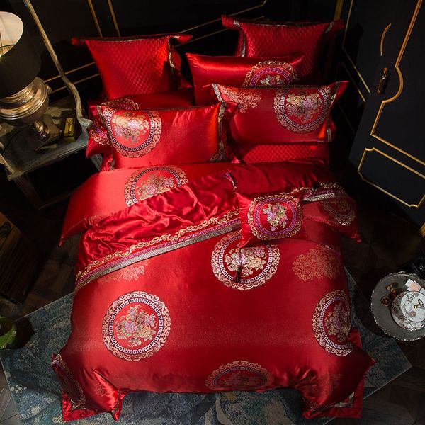 golden sier red wedding royal bedding sets king size embroidery silk satin bohemia duvet cover bed sheet set
golden sier red wedding royal bedding sets king size embroidery silk satin bohemia duvet cover bed sheet set