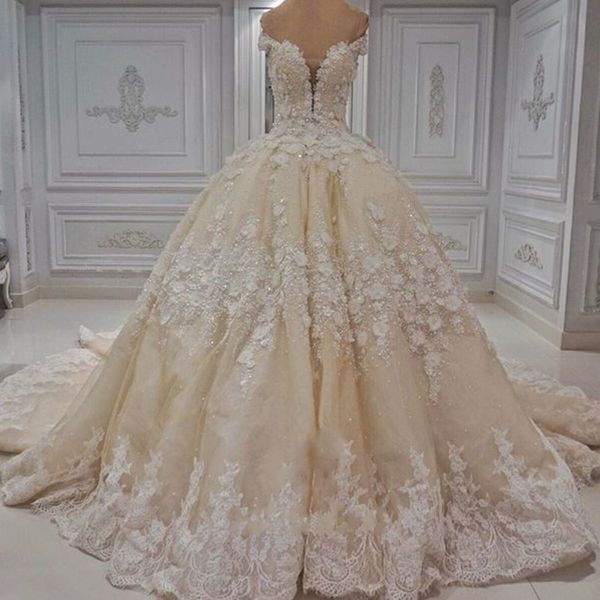 light champagne long wedding dress off shoulder beads applique handmade flowers bridal gowns amazing dubai ball gown wedding dresses, White
light champagne long wedding dress off shoulder beads applique handmade flowers bridal gowns amazing dubai ball gown wedding dresses, White