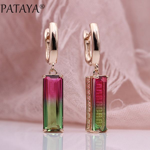 pataya new square tourmaline zircon long drop earrings 585 rose gold white earring women fashion wedding party fine cute jewelry, Silver
pataya new square tourmaline zircon long drop earrings 585 rose gold white earring women fashion wedding party fine cute jewelry, Silver