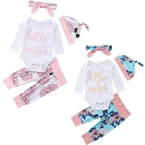2018 brand new 4pcs newborn toddler baby girl clothes letter long sleeve romper + floral pants leggings, White
2018 brand new 4pcs newborn toddler baby girl clothes letter long sleeve romper + floral pants leggings, White