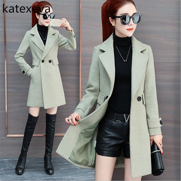 katexeva woolen coat female 2018 new winter fashion temperament korean version of the slim slimming in long woolen coat women, Black 
katexeva woolen coat female 2018 new winter fashion temperament korean version of the slim slimming in long woolen coat women, Black