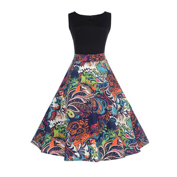 women clothing casual dresses color flora printed sleeveless panelled vocation dresses female knee length v neck clothes, Black;gray
women clothing casual dresses color flora printed sleeveless panelled vocation dresses female knee length v neck clothes, Black;gray