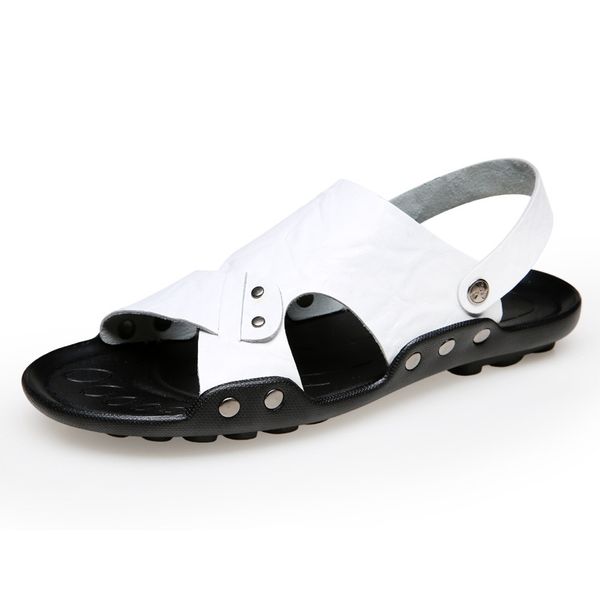 classics fashion men's sandals genuine leather low summer shoes basic front rear strap casual solid men beach shoes, Black
classics fashion men's sandals genuine leather low summer shoes basic front rear strap casual solid men beach shoes, Black