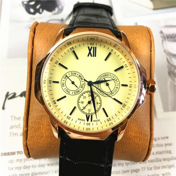 fashion genuine leather quartz man leather watch japan movement watches rose gold wristwatches life waterproof brand male clock items, Slivery;brown
fashion genuine leather quartz man leather watch japan movement watches rose gold wristwatches life waterproof brand male clock items, Slivery;brown