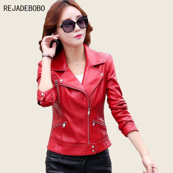wholesale- 2017 new spring short paragraph leather jacket ladies locomotive black small leather jacket women red coat female outerwear
wholesale- 2017 new spring short paragraph leather jacket ladies locomotive black small leather jacket women red coat female outerwear