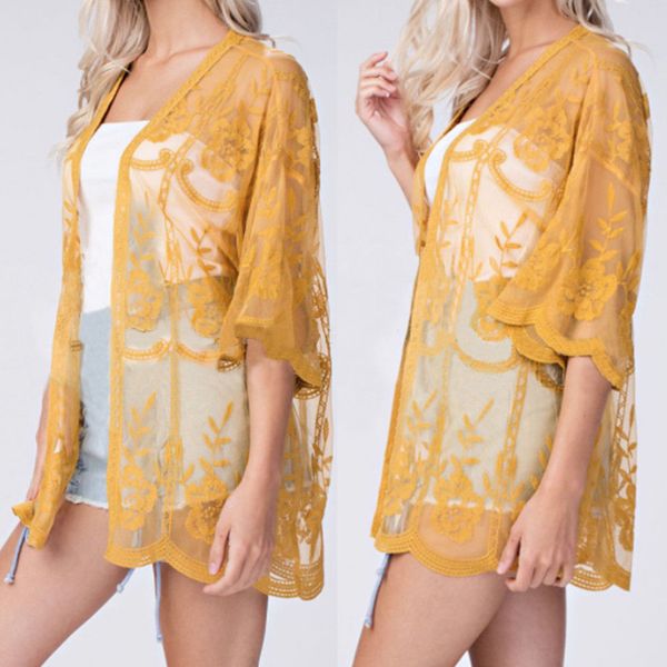 hollow out lace blouse kimono summer 2018 casual loose woman shirt fashion half sleeve kimono cardigan blouses women jackets, Black;brown
hollow out lace blouse kimono summer 2018 casual loose woman shirt fashion half sleeve kimono cardigan blouses women jackets, Black;brown