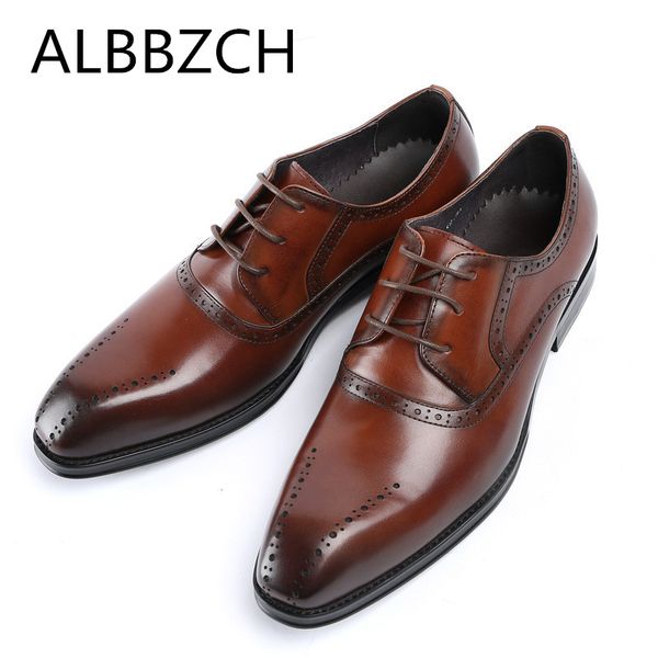 new cow leather dress shoes men oxfords pointed toe lace fashion carving high grade office work shoes mens wedding, Black
new cow leather dress shoes men oxfords pointed toe lace fashion carving high grade office work shoes mens wedding, Black