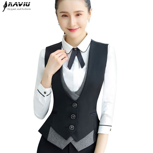 autumn new professional vests women 2018 fashion temperament vest formal business interview plus size work wear black gray, Black;white
autumn new professional vests women 2018 fashion temperament vest formal business interview plus size work wear black gray, Black;white