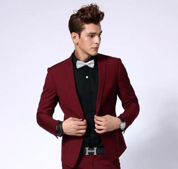 new classic design groom tuxedos groomsmen one button dark red peak lapel man suit wedding men's blazer suits (jacket+pants+tie), Black;gray
new classic design groom tuxedos groomsmen one button dark red peak lapel man suit wedding men's blazer suits (jacket+pants+tie), Black;gray