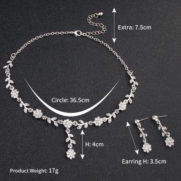 popular new two piece necklace earrings trendy bridal jewelry set wedding accessories the new sell, Silver
popular new two piece necklace earrings trendy bridal jewelry set wedding accessories the new sell, Silver