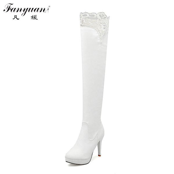 2017 autumn/winter women's elegant shoes zip thin high heels fashion long boots female round toe with lace over the knee boots, Black
2017 autumn/winter women's elegant shoes zip thin high heels fashion long boots female round toe with lace over the knee boots, Black