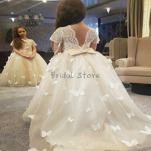 country princess ivory flower girl dresses with butterfly floral lace backless girl pageant dresses short sleeve vintage wedding cheap, White;blue
country princess ivory flower girl dresses with butterfly floral lace backless girl pageant dresses short sleeve vintage wedding cheap, White;blue