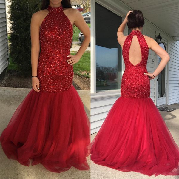 halter neckline red crystals hand beading heavy bling bling mermaid prom dress o-back evening gowns hollow back evening gowns party, Black
halter neckline red crystals hand beading heavy bling bling mermaid prom dress o-back evening gowns hollow back evening gowns party, Black