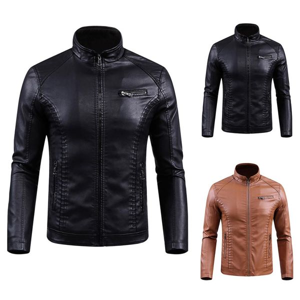 2018 new man casual leather jacket autumn men winter long sleeve pocket motorcycle jacket zipper outwear blouse coat for men, Black;brown
2018 new man casual leather jacket autumn men winter long sleeve pocket motorcycle jacket zipper outwear blouse coat for men, Black;brown