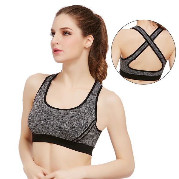 spring/summer 2018 new strapless crossback sports bra shockproof speed dry yoga running underwear, White;black
spring/summer 2018 new strapless crossback sports bra shockproof speed dry yoga running underwear, White;black