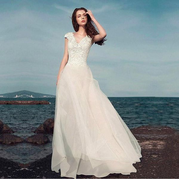 boho lace appliques wedding dresses 2020 new bohemian bridal gowns with cap sleeves and v neck detachable skirt elegant a-line bridal gowns, White
boho lace appliques wedding dresses 2020 new bohemian bridal gowns with cap sleeves and v neck detachable skirt elegant a-line bridal gowns, White