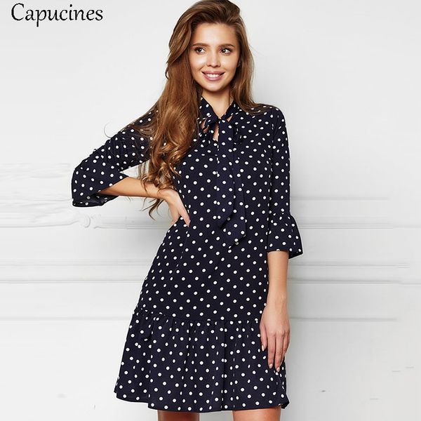bow tie point print ruffles half sleeve autumn dress women flare sleeve v-neck chiffon mini dresses casual straight dress 2018, White;black
bow tie point print ruffles half sleeve autumn dress women flare sleeve v-neck chiffon mini dresses casual straight dress 2018, White;black