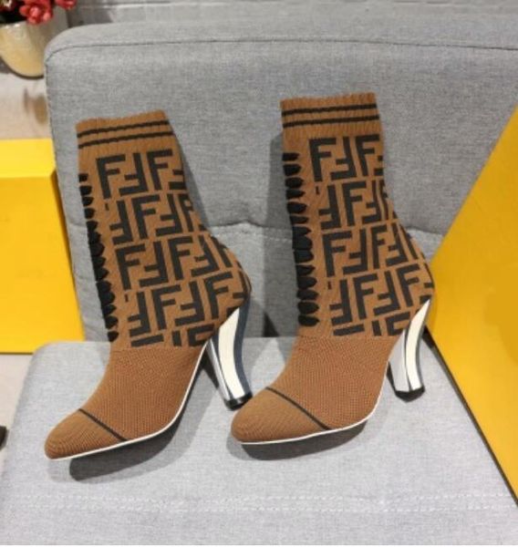 women winter wool slim high heel boots classic socks designer breath boots luxury fashion brand breathable soft cotton elastic boot, Black 
women winter wool slim high heel boots classic socks designer breath boots luxury fashion brand breathable soft cotton elastic boot, Black