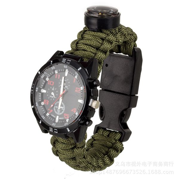 Hand Made Weave Watch Outdoor Umbrella Ropes Compass Parachute Rope Wrist Watch Outdoors Survival Factory Direct Sale 18sw Gg
