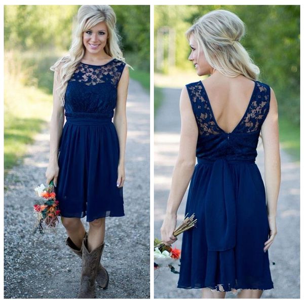 2018 Dark Blue Lace Top Short Chiffon Bridesmaids Dresses Knee Length Sleeveless Formal Vestidos De Junior Bridesmaid Party Gowns Cheap
2018 Dark Blue Lace Top Short Chiffon Bridesmaids Dresses Knee Length Sleeveless Formal Vestidos De Junior Bridesmaid Party Gowns Cheap