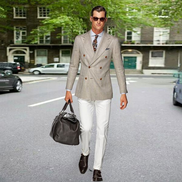 khaki linen men suits for wedding 2018 wide peaked lapel slim fit groom tuxedos vintage men blazers double breasted 2 pieces prom wear, Black;gray
khaki linen men suits for wedding 2018 wide peaked lapel slim fit groom tuxedos vintage men blazers double breasted 2 pieces prom wear, Black;gray