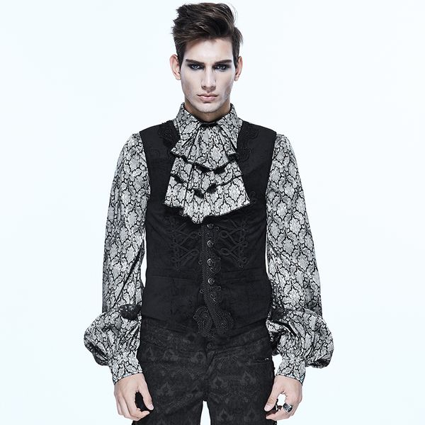 fashion classical men gothic fancy embroidered waistcoats steampunk autumn winter v collar vests party prom dress vest coats, Black;white
fashion classical men gothic fancy embroidered waistcoats steampunk autumn winter v collar vests party prom dress vest coats, Black;white