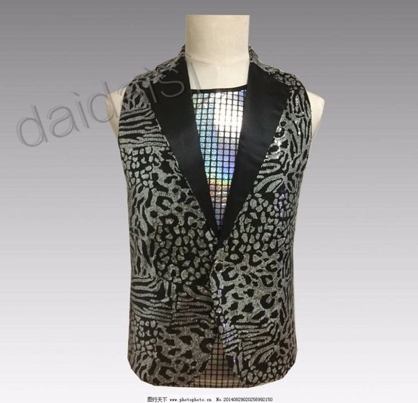 xs-6xl 2018 new men's clothing fashion bigbang jazz rock roll hip hop leopard sequins vest costume plus size dance costumes, Black;white
xs-6xl 2018 new men's clothing fashion bigbang jazz rock roll hip hop leopard sequins vest costume plus size dance costumes, Black;white