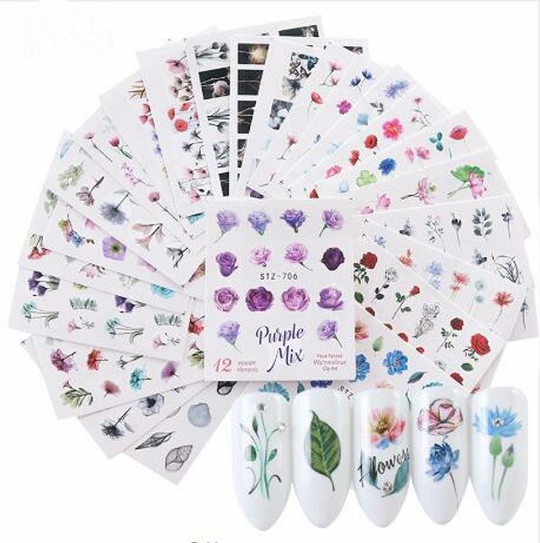 24pcs watercolor floral flower nail sticker set flamingo sea horse designs gel manicure decor water slider nail decals, Black
24pcs watercolor floral flower nail sticker set flamingo sea horse designs gel manicure decor water slider nail decals, Black