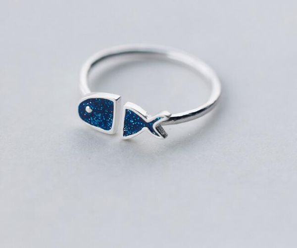 real. 925 sterling silver jewelry blue sequins fish ring openable adjustable charms gtlj1189, Golden;silver
real. 925 sterling silver jewelry blue sequins fish ring openable adjustable charms gtlj1189, Golden;silver