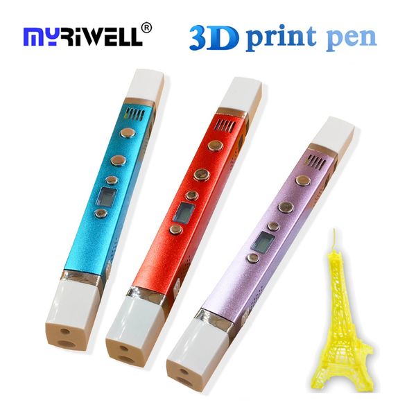 

myriwell 3d printing pen 3d pen rp-100c usb doodle 1.75mm abs pla pcl 50m/100m filament printer christmas gift, Black;red