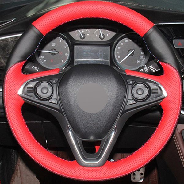 diy hand-stitched black red genuine leather car steering wheel cover for buick envision 2014-2017 
diy hand-stitched black red genuine leather car steering wheel cover for buick envision 2014-2017